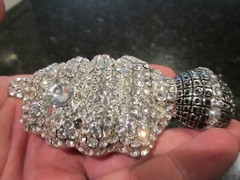 ABSTRACT THEME BELT BUCKLE COVERED IN CRYSTALS HEAVY GW-17