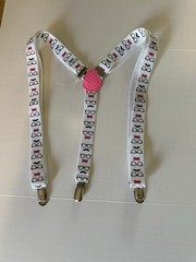 Child/Tween Unisex Suspenders White with Glasses, Mustaches and Bow Ties