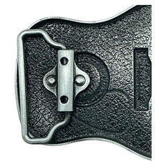 Mens Guitar Shaped Belt Buckle Brown Enamel Music