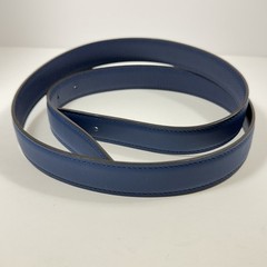 Authentic HERMES H Logo Reversible Belt Strap Blue Gold Tone Buckle Kit 85