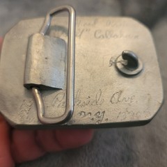 Vintage Bill Callahan Signed Bass Buckle Belt Wildlife in Pewter.