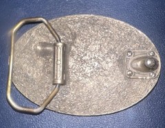 Men&rsquo;s Silver Metal Western Belt Buckle Outdoor Hunting Deer Oval Figural 1.5 in