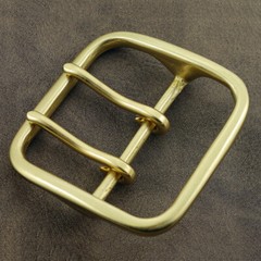 Solid Brass Double Prong Belt Buckle for 60mm Wide Leather Replacement Gold