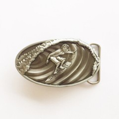 Vintage Style 3D Surfing Play Boy Oval Belt Buckle Gurtelschnalle