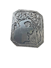 Nocona Mens Belt Buckle 3.75 x 2 in Cowboy Roper Western Rodeo Silver 1.5