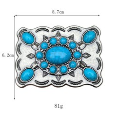 Zinc alloy belt buckle denim Bohemian turquoise belt buckle denim style