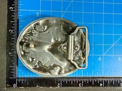 YELLOWSTONE National Park Moose Elk Wildlife Scene Silver Color Belt Buckle
