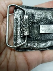 Vtg. Uniq Bendix Metal Embossed belt buckle Shaped Tractor-Trailer Truck.USA