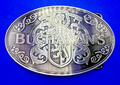 Buchanan&rsquo;s ScottishTop Shelf Whiskey promo Clarior Hinc Spiritus Belt Buckle