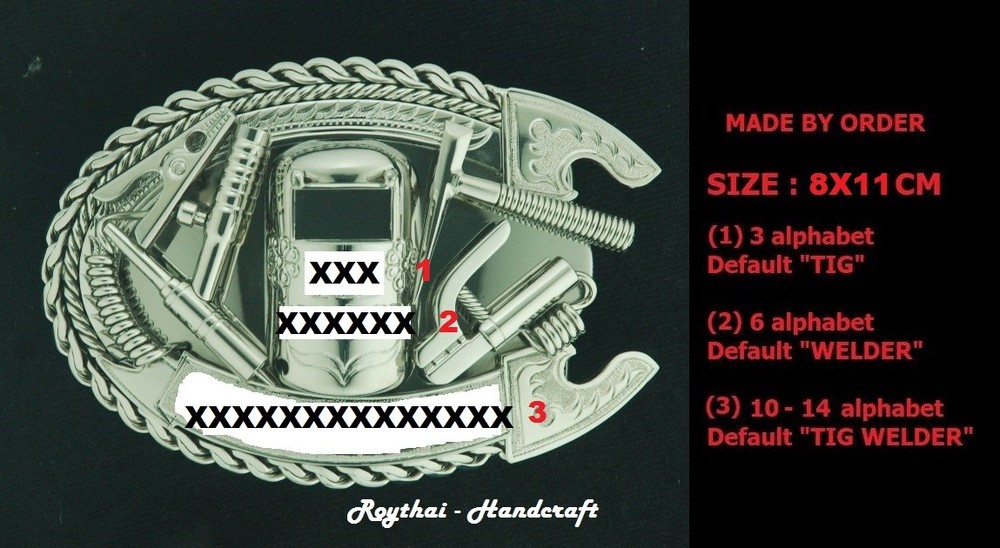 (8X11 CM) MADE BY ORDER MEN BELT BUCKLE HANDMADE STAINLESS STEEL TIG WELDER 4