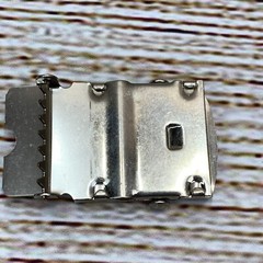 Tommy Hilfiger Belt Buckle Silver-Tone Metal Rectangular Slide Closure
