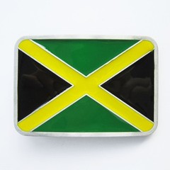 JAMAICA FLAG GREEN YELLOW BLACK PATRIOTIC REGGAE ISLAND COUNTRY BELT BUCKLE