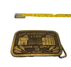1930 to 1980 Sanford Coop 50 Years Metal Belt Buckle Hit Line