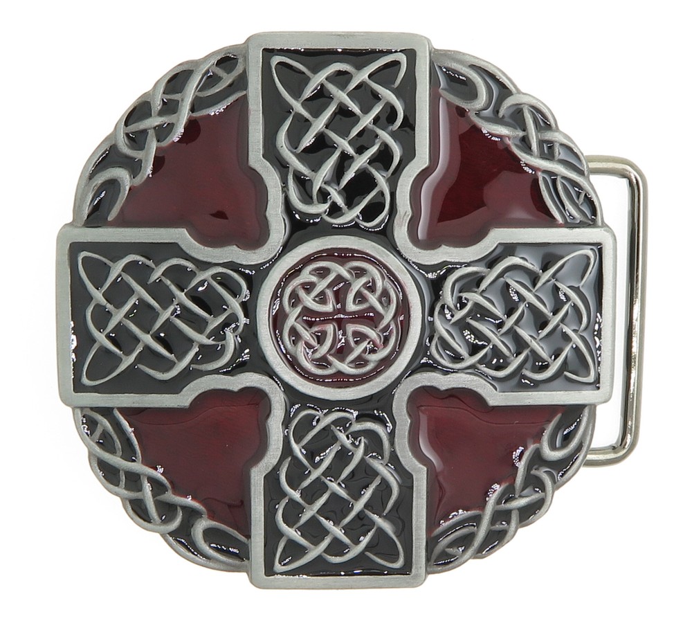 Celtic Totem Cross Knot Round Enamel Western Metal Belt Buckle