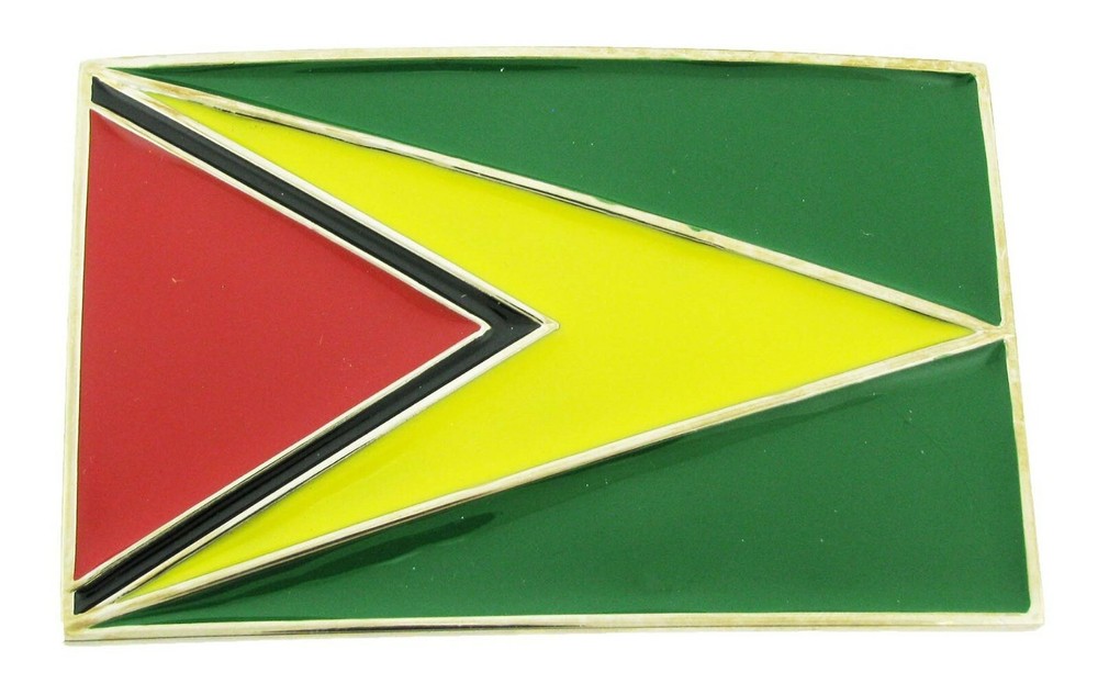Guyana Georgetown Guyananian Flag Caribbean Belt Buckle Nation Square Metal New