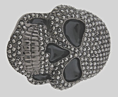 Vintage Skull Belt Buckle Men Pirate Halloween Skeleton Cosplay Bling Gunmetal