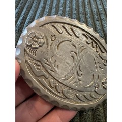 Western Cowboy Floral Scroll Oval Belt Buckle Mens Womens Silver Tone Rodeo