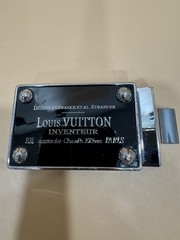 Louis Vuitton Inventeur Belt Buckle Black Silver Tone Pre-Owned Rare