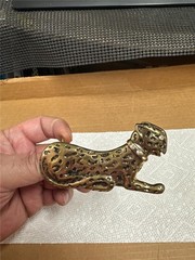 Vintage Cat Belt Buckle with Stones AS IS