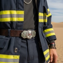 LAFD Los Angeles County Fire Department Founded 1888 Silver Belt Buckle