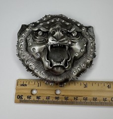Lion – Tiger Belt Buckle Big Cat – Men Women Silver Metal Western Rodeo Cowboy