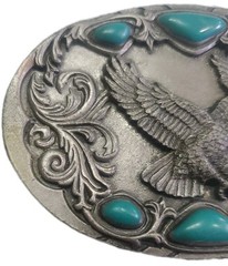 Arroyo Grande Belt Buckle Southwest Style Eagle Turquoise Colored As Is No clip