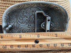Classic Vintage Western Cowboy Antiqued Silver Floral Belt Buckle