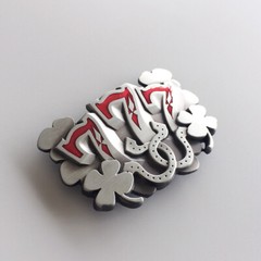Enamel Lucky 777 Vintage Belt Buckle Gurtelschnalle Boucle de ceinture