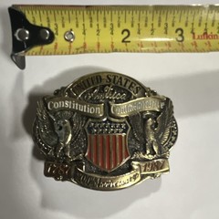 Limited Edition 1987 United States Constitution Western Belt Buckle Eagle Flag