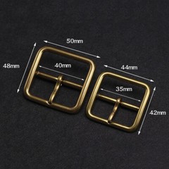1 X Square Solid Brass Single Prong Belt Buckle 35mm/40mm Replacement