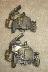Lot of 2 Vintage 1970s Brass Ladder Fire Truck Belt Buckles 3 1/4&Prime; Wide