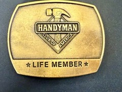 1996 Handyman Club of America *Life Member* Vintage 1996 Brass Tone Belt Buckle