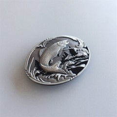 Fish Fishing Wildlife Fisherman Western Oval Belt Buckle also Stock in US