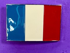 Flag of France French Country Blue White Red Enamel Patriotic Belt Buckle