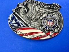 The Us Coastguard Raised Dimensional Belt Buckle America&rsquo;s Heroes
