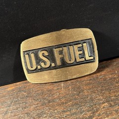 Vintage Belt Buckle U.S. Fuel Petroliana Oil Dyna Buckle Provo Utah Solid Brass