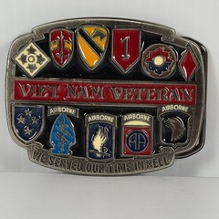 Vietnam Veteran Enamel « We served Our Time in Hell » Made in the USA Belt Buckle