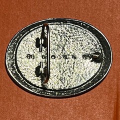 VTG Silver Tone Oval Textured Hammered Metal Belt Buckle 2113 Western Mens B21