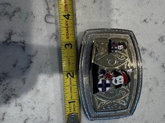 Vtg Atchison Topeka & Santa Fe Railroad ATSF Chico Gold Silver Belt Buckle BHN