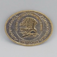 North American Hunting Club Life Member Oval Belt Buckle Silver & Gold Color