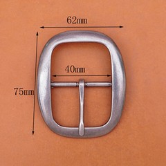 DIY Heavy Strong Center Bar Pin Belt Buckle Silver Plated Fit 40mm Leather Strap