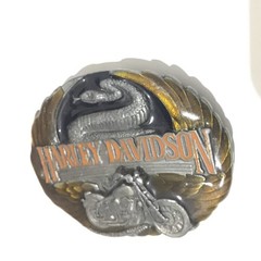 Harley Davidson Vintage Belt Buckle Eagle Snake Motorcycle Heavy Metal Japan