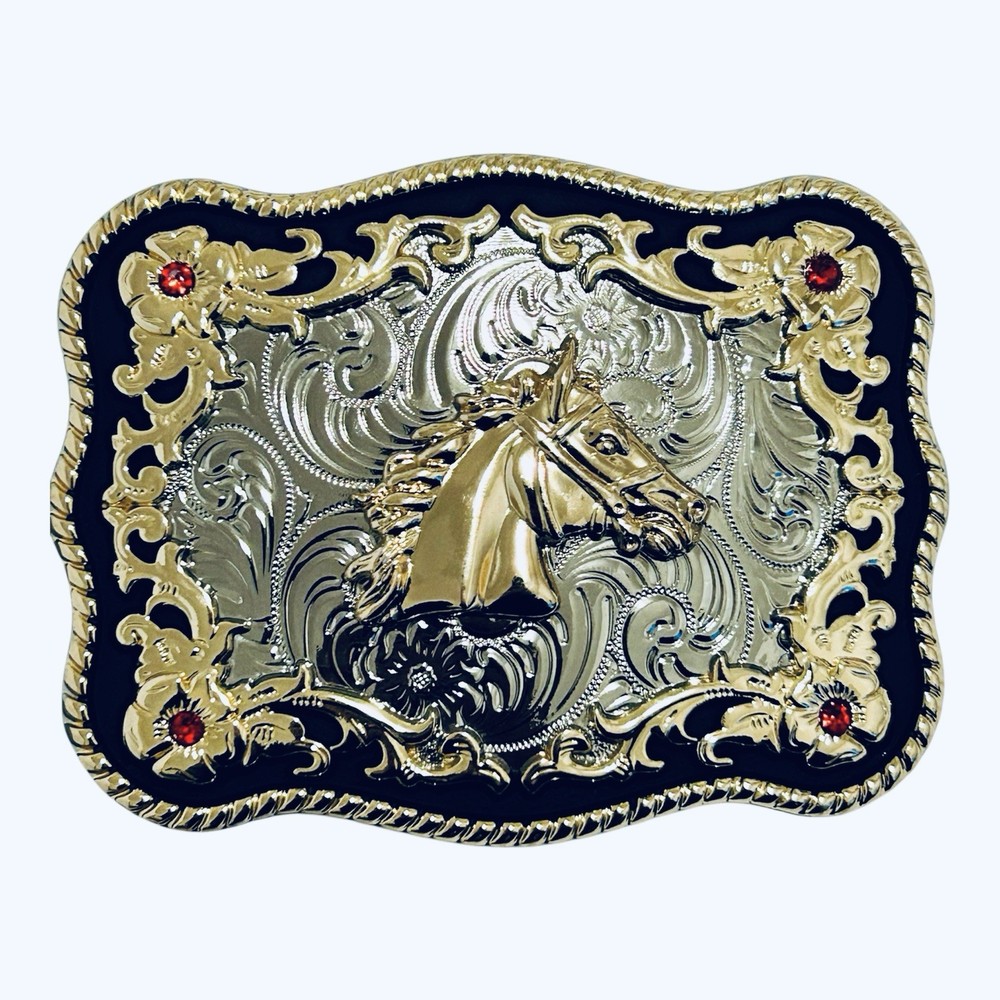 Horse Rodeo Western Cowboy Belt Buckle Hebilla Vaquera Con Caballo Mexico