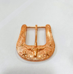 Western Rose Gold buckle – Cowboy Cowgirl Unisex Vintage Buckle Rose Gold 40mm