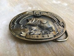1993 BASS SOCIETY Anglers Sportsman Belt Buckle U.S.A.