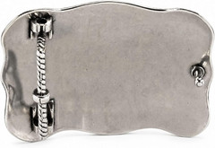 ARIAT Scalloped Logo Buckle with Twisted Rope Edge, Floral Scrolls, Filigree Det