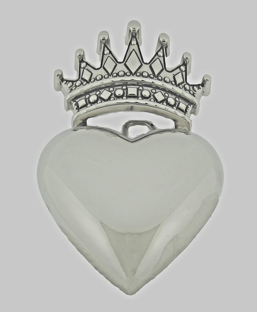 Heart Shaped Belt Buckles Crown Silver Chrome New Western Rodeo Metal Men Women