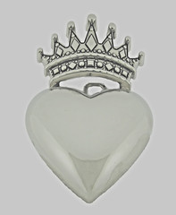 Heart Shaped Belt Buckles Crown Silver Chrome New Western Rodeo Metal Men Women