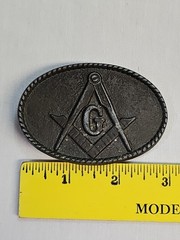 Vintage Masonic Masons BTS Brass Belt Buckle
