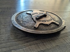 Vintage 1973 James Lind PRARIE STATES LEATHER GUILD Belt Buckle Wyoming Studio